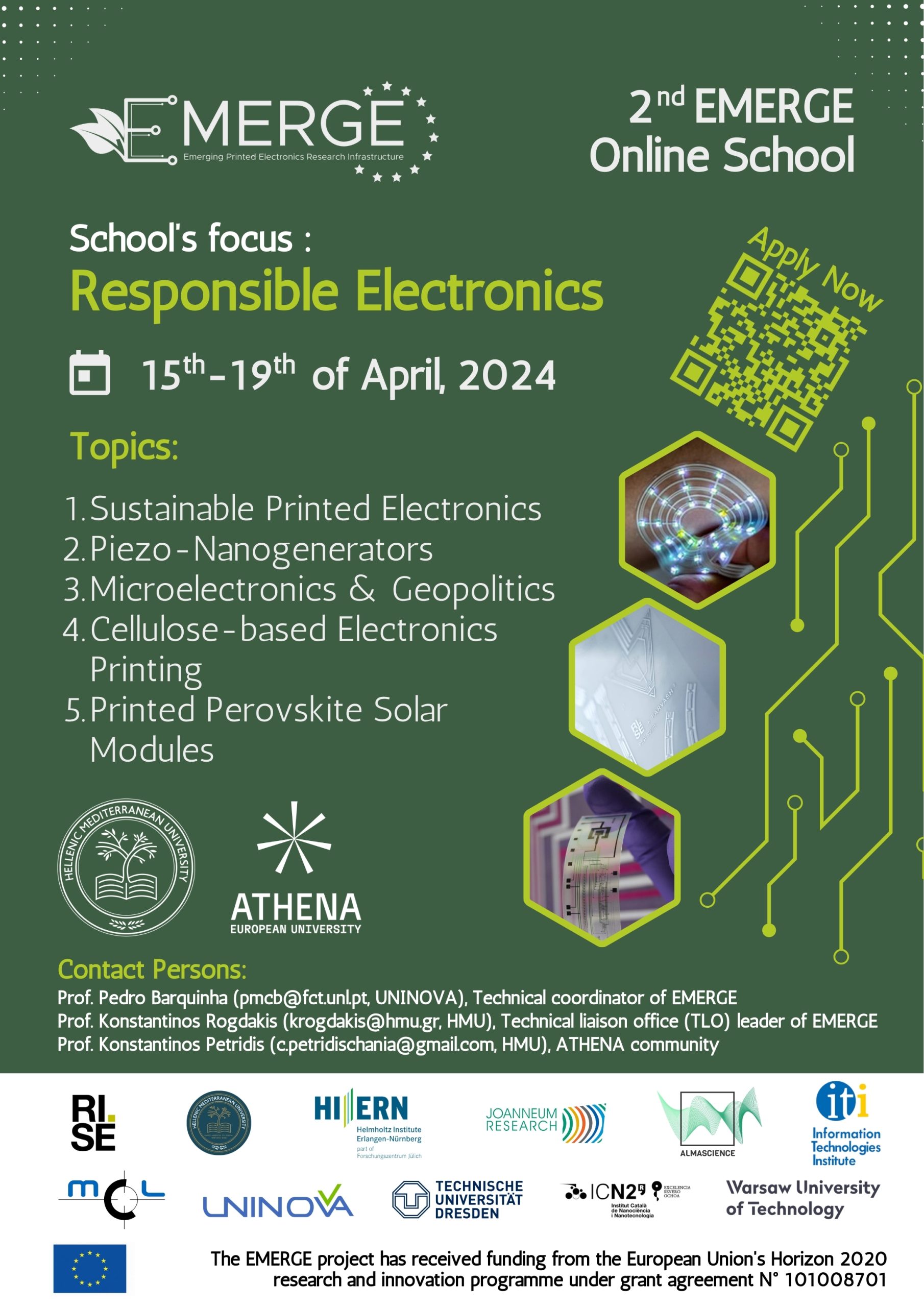 Second EMERGE project online school on responsible electronics